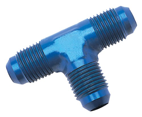 Edelbrock/Russell 661000 Blue Anodized Aluminum -4 AN Flare Tee Adapter Fitting Fittings Russell 661000