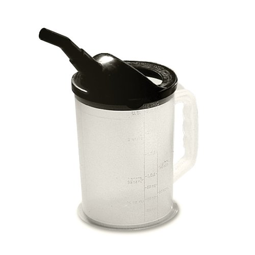 WirthCo 94026 Funnel King Heavy Duty Graduated Measuring Container with Black Spout - 87 oz. Capacity Garage & Shop WirthCo 94026