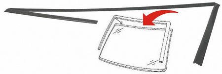85-04 GMC SAFARI FRONT GLASS WEATHERSTRIP VAN, Windshield Moulding, Black, 1 Piece Design (1985 85 1986 86 1987 87 1988 88 1989 89 1990 90 1991 91 1992 92 1993 93 1994 94 1995 95 1996 96 1997 97 1998 Weather Stripping Parts Train C451706-gmc-safa
