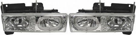 95-99 CHEVY CHEVROLET TAHOE EURO PROJECTOR HEADLIGHT SUV, one set (left and right included), HALO RIM (1995 95 1996 96 1997 97 1998 98 1999 99) CF8801CHL1 Lenses Parts Train CF8801CHL1-chev-taho