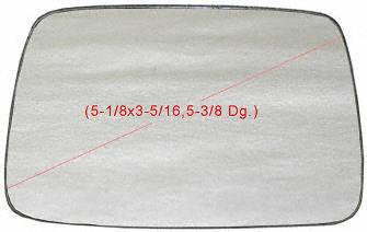74-81 CHRYSLER NEWPORT MIRROR GLASS (PASSENGER SIDE = DRIVER SIDE), (5-1/8 x 3-5/16, 5-3/8 Dg), Flat (1974 74 1975 75 1976 76 1977 77 1978 78 1979 79 1980 80 1981 81) C471504 N/A RV Parts & Accessories Parts Train C471504-chry-newp