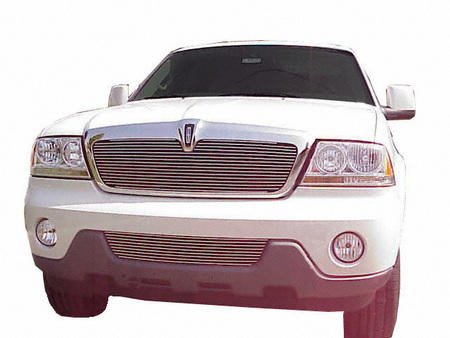 03-06 LINCOLN AVIATOR FRONT BUMPER GRILLE SUV, CUT-OUT ALUMINUM POLISHED GRILLE, (BUMPER) (2003 03 2004 04 2005 05 2006 06) PR-804181 Bumper Guards Parts Train PR-804181-linc-avia