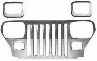 72-75 JEEP CJ6 series GRILLE SUV, Applique Kit, Stainless, Fits Over (1972 72 1973 73 1974 74 1975 75) J070113 N/A Bumper Covers Parts Train J070113-jeep-cj6