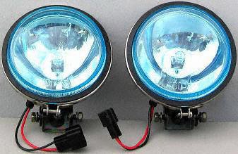 92-99 GMC SUBURBAN EURO CLEAR FOG LIGHT SUV, one set (left and right included) Blue 4 Kit for MerTek Teardrop Bumpers (1992 92 1993 93 1994 94 1995 95 1996 96 1997 97 1998 98 1999 99) MT-9010102 Lenses Parts Train MT-9010102-gmc-subu