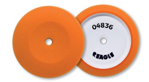 Eagle 04836 - 8 inch Curved Edge Super-Tack Orange Foam Polishing Pads - 1 Pad Buffing & Polishing Pads Eagle Abrasives 04836