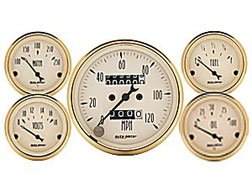 Autometer 1502 Golden Oldies Series w kit box Speedometers Gauge Sets Auto Meter 1502