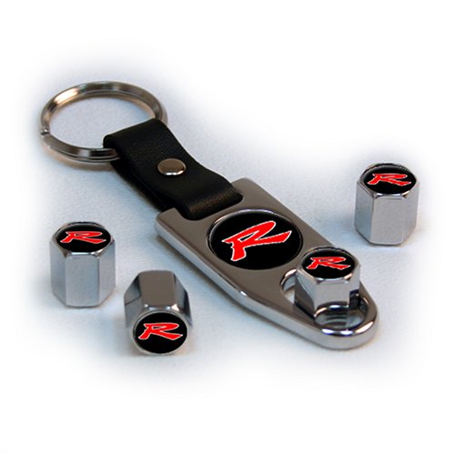 Type R-Red on Black Gift Set Valve Stems & Caps TVG GSC215