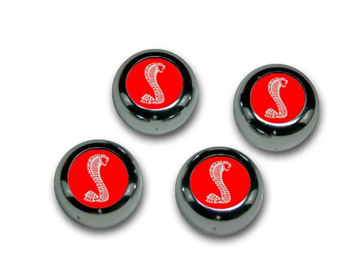 TVG Motoring Essentials LPC-204 Snap Caps ABS Chrome Coiled Snake -Red Valve Stems & Caps TVG LPC204