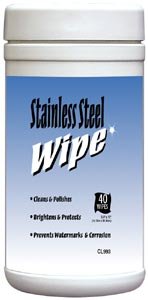 Stainless Steel Wipes - Case 6 Cleaners Sprayway CL993-6