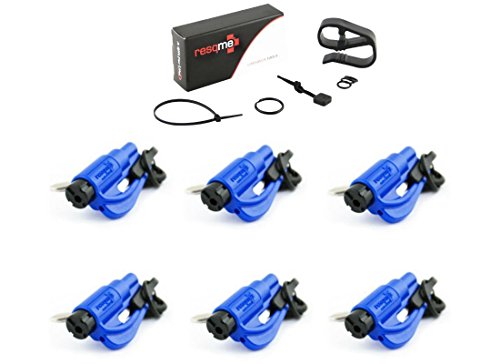 SIX (6) Res-Q-Me BLUE COLOR, Keychain Emergency Escape Tools Escape Tools LifeHammer LHR1006