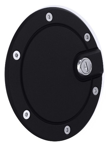 All Sales 6053KL Black Billet Aluminum Ring and Locking Fuel Door Fuel System All Sales 6053KL