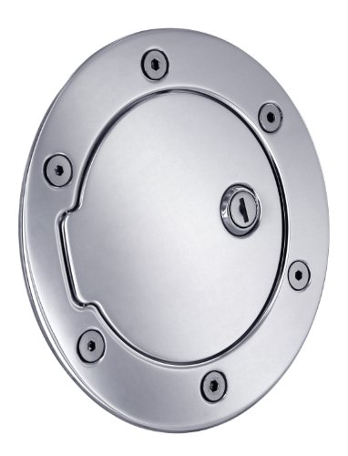 All Sales 6040BCL Brushed Chrome Billet Aluminum Locking Fuel Door Fuel System All Sales 6040BCL