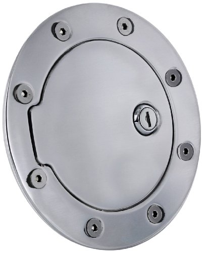 All Sales 6090BCL Brushed Chrome Billet Aluminum Locking Fuel Door Fuel System All Sales 6090BCL