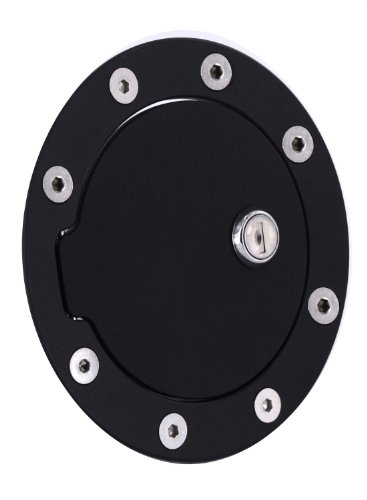 All Sales 6043KL Black Billet Aluminum Ring and Locking Fuel Door Fuel System All Sales 6043KL