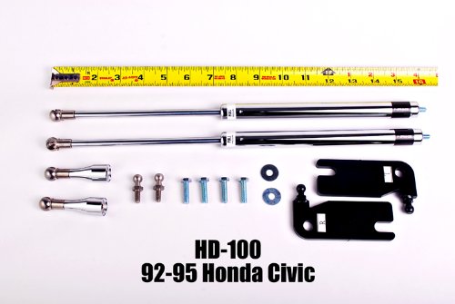 NRG INNOVATIONS HOOD DAMPER KIT POLISH - 92 93 94 95 HONDA CIVIC EG (HD-100) Hood Ornaments NRG Innovations NR_HD-100