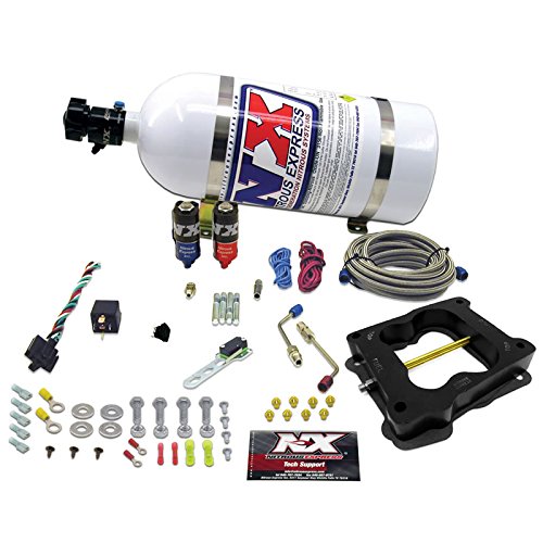 Nitrous Express 40081-10 50-200 HP Q-Jet/Holley Spreadbore Hitman Plus Nitrous Plate with 10 lbs. Bottle Nitrous Kits Nitrous Express 4008110