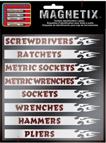 Chroma Graphics 9025 Magnetix Black/Red/Silver 6 x 8 Toolbox Identification Label Kit Categories Chroma Graphics 9025