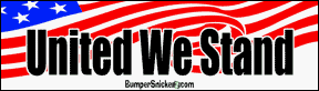 United We Stand - patriotic bumper stickers (Medium 10x2.8 in.) Bumper Stickers BumperSnickerz PAT10004_M.pdf