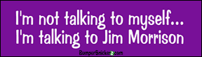 I'm not talking to myself, I'm talking to Jim Morrison - funny bumper stickers (Large 14x4 inches) Bumper Stickers BumperSnickerz SCH10083_L.pdf