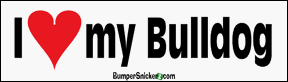 I Love My Bulldog - bumper stickers (Large 14x4 inches) Bumper Stickers BumperSnickerz PET10021_L.pdf