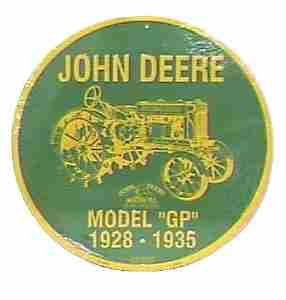 John Deere Model GP 1928-1935 circle sign Plaques Tag Express CS60006