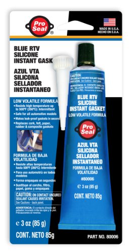 Pro Seal 80006 Blue RTV Silicone Instant Gasket. 3 oz. Adhesives Pro Seal 80006
