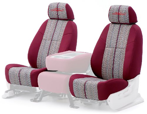 Coverking Custom Fit Front 60/40 Bench Seat Cover for Select Chevrolet Tahoe Models - Saddleblanket (Wine with Neosupreme Wine Sides) Accessories Coverking CSC1D6CH7481