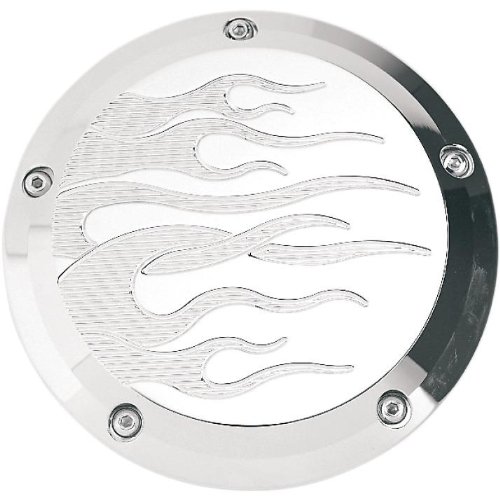 Joker Machine Chrome Billet Derby Cover - Flame 06-99F Parts Joker Machine 06-99F