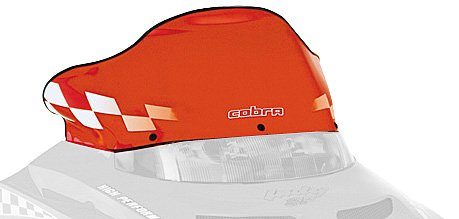 PowerMadd 11223 Cobra Red with White Checkers Chassis Windshield for Polaris Gen II Windshields & Accessories PowerMadd 11223
