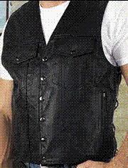 River Road WYOMING VEST BLK LG Leather Vest Wyoming Vest BLKLG Size-Large - 093872 Jackets & Vests River Road 09-3872