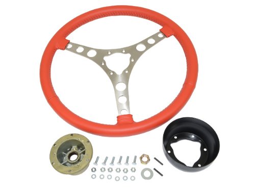 1959-1962 Corvette Red 15 Leather Steering Wheel Steering System Corvette Central 56108113