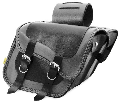 Willie & Max Gray Thunder Braided Slant Saddlebags - Compact Saddle Bags Willie & Max Saddlebags 108393