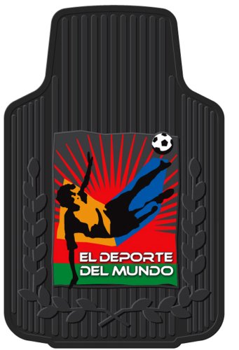 El Deporte Del Mundo Soccer Style Universal-Fit Molded Front Floor Mat - Set of 2 Universal Fit Plasticolor 001358R01