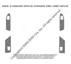 BMW E36 (4) Doors Panels Dash Trim Kit 92-99 - 4 pieces - Satin Aluminum (4-221) Body MimoUSA d136-221-148