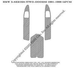 BMW 3 Series E36 (2) Doors Panels Dash Trim Kit 92-99 - 4 pieces - Exotic Brushed Aluminum (6-221) Body MimoUSA d136-338-2