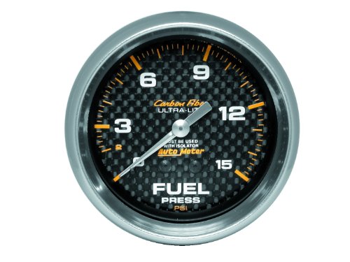Auto Meter 4813 Carbon Fiber Mechanical Fuel Pressure Gauge Fuel Pressure Auto Meter 4813
