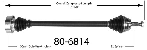 Half-Shaft Assemblies Empi 80-6814