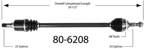 Half-Shaft Assemblies Empi 80-6208