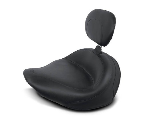 Mustang Wide Touring Solo Seat with Driver Backrest - Vintage 79454 Complete Seats Mustang Motorcycle Seats 79454