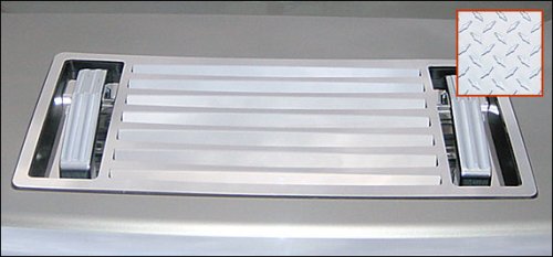 RealWheels Diamond Plate SS Pocketed 7-Louver Top Grille Overlay Cover Kit, for the 2007 Hummer H2 SUT Hood Vents Real Wheels 2AH2H70--PD-4-001WR--KCURTSWR