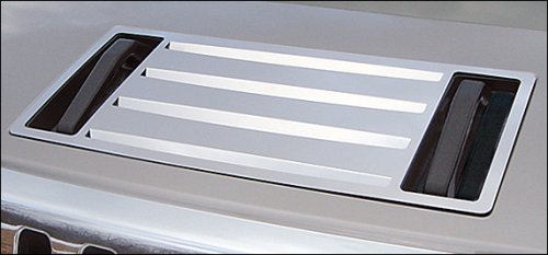RealWheels Stainless Pocketed 4-Louver Top Grille Overlay Cover, for the 2006 Hummer H2 SUT Hood Vents Real Wheels 2AH2H60--8-001WR--KCURTSWR