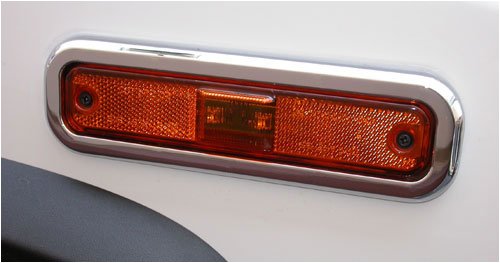 AutoXccessory Chrome Plated Billet Side Marker Light Bezels, for the 2006 Hummer H2 SUT Marker Lights AutoXccessory 2AH2H60--1-600221--KCURTSCX