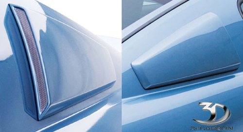 3dCarbon 691018 05-09 Ford Mustang Quarter Window Scoops Window Louvers 3dCarbon 3DC691018