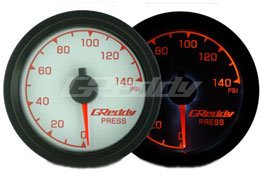 Greddy 16001019 52mm Fuel/Oil Pressure Gauge 0-140 PSI White Fuel Pressure Greddy 16001019