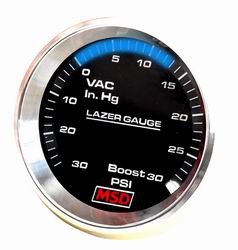 Boost Gauge 2 1/16 in. Dual Sweep Boost/0-30 Vacuum/0-30 in. Gauges MSD Ignition 4626