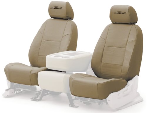 Coverking Custom Fit Front 40/20/40 Seat Cover for Select Isuzu NPR/NQR Models - Genuine Leather (Beige) Accessories Coverking CSC1L5IS7034