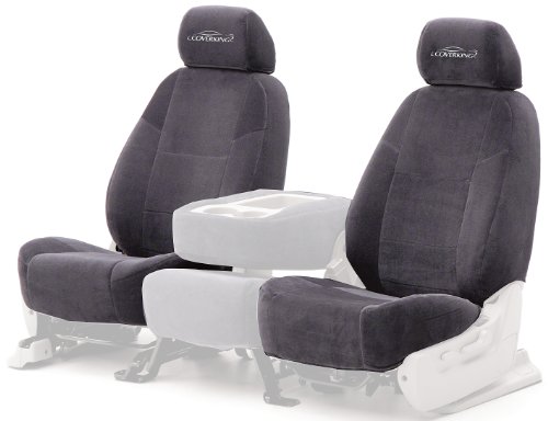 Coverking Custom Fit Front 40/20/40 Seat Cover for Select Ford F-Series Models - Velour (Charcoal) Accessories Coverking CSCV2FD7807
