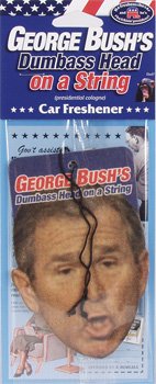 George Bush's Dumbass Head On a String Air Freshener Air Fresheners Blue Q CF654
