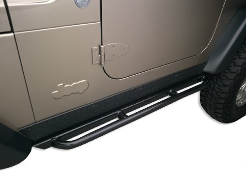 Body Armor 4x4 TJ-4121 Black - Steel RockCrawler Side Guards for Jeep TJ (Pair) Bumper Guards Body Armor TJ-4121