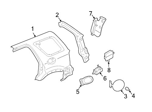 Ford 5L8Z-78405A26-AA - DOOR - FUEL TANK FIL Fuel System Ford 5L8Z-78405A26-AA